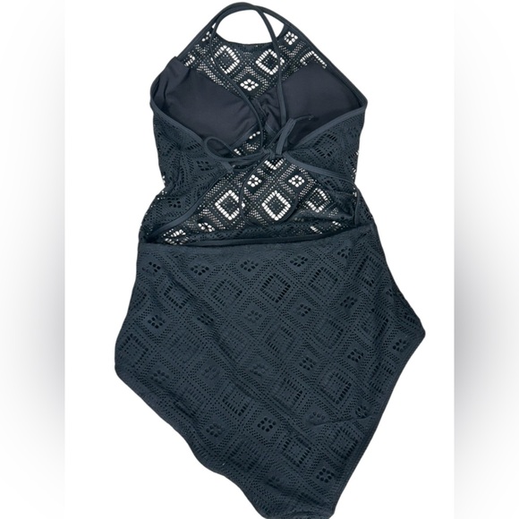 Aerie Elegant Black Lace Crochet One-Piece Swimsuit, Size S/P - Picture 2 of 8